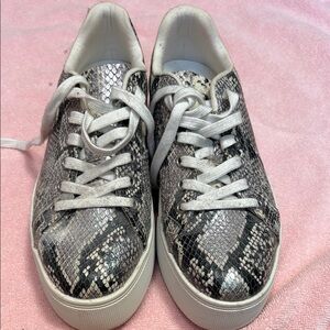 Aldo Black and Gray Snake Print Sneakers